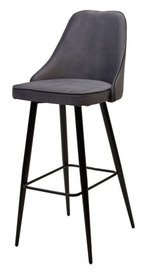 Барный стул NEPAL-BAR СЕРЫЙ #27, велюр/ черный каркас (H=78cm) М-City в Сургуте - surgut.mebel-74.com | фото
