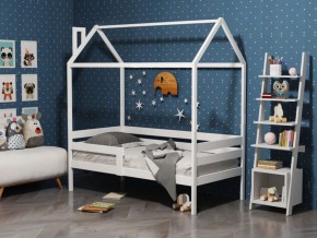 Детская кровать-домик из массива березы Соня-6 (800*1600) Белый/Лак в Сургуте - surgut.mebel-74.com | фото