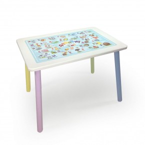Детский стол с накладкой Алфавит (Белый/Цветной) в Сургуте - surgut.mebel-74.com | фото