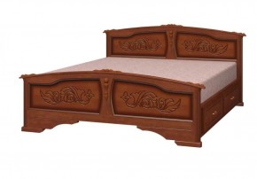 ЕЛЕНА Кровать из массива 1400 (Орех) с 2-мя ящиками в Сургуте - surgut.mebel-74.com | фото