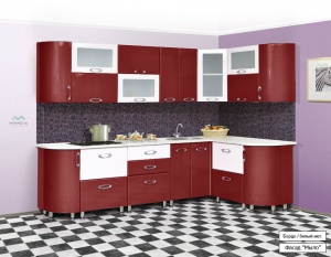 Кухонный гарнитур Ника-1 Мыло 2700*1500 в Сургуте - surgut.mebel-74.com | фото