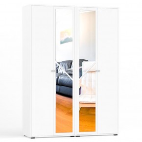 Камелия Шкаф 4-х створчатый, цвет белый, ШхГхВ 160х48х220 см., универсальная сборка, можно использовать как два отдельных шкафа в Сургуте - surgut.mebel-74.com | фото