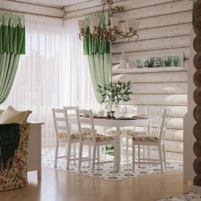 Комлект Вествик обеденный стол и четыре стула, массив сосны, цвет белый в Сургуте - surgut.mebel-74.com | фото