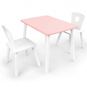 Комплект детской мебели стол и два стула Корона  (Розовый/Белый/Белый) в Сургуте - surgut.mebel-74.com | фото