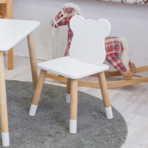 Комплект детской мебели стол и два стула Мишутка (Белый/Белый/Береза) в Сургуте - surgut.mebel-74.com | фото