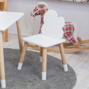 Комплект детской мебели стол и два стула Облачко (Белый/Белый/Береза) в Сургуте - surgut.mebel-74.com | фото