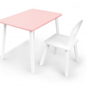 Комплект детской мебели стол и стул Корона (Розовый/Белый/Белый) в Сургуте - surgut.mebel-74.com | фото