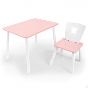 Комплект детской мебели стол и стул Корона (Розовый/Розовый/Белый) в Сургуте - surgut.mebel-74.com | фото