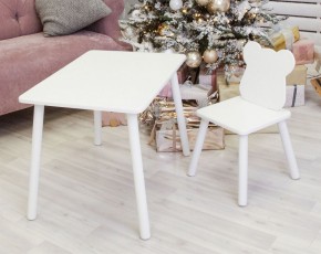 Комплект детской мебели стол и стул Мишутка (Белый/Белый/Белый) в Сургуте - surgut.mebel-74.com | фото