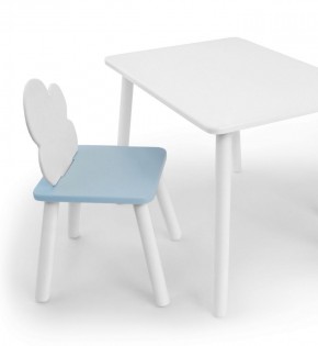 Комплект детской мебели стол и стул Облачко (Белый/Голубой/Белый) в Сургуте - surgut.mebel-74.com | фото