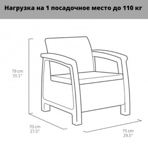 Комплект мебели Корфу Рест (Corfu Rest - without table) капучино-песок в Сургуте - surgut.mebel-74.com | фото