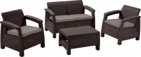 Комплект мебели Корфу сет (Corfu set) коричневый - серо-бежевый * в Сургуте - surgut.mebel-74.com | фото
