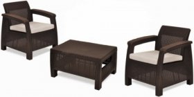 Комплект мебели Корфу Уикенд (Corfu Weekend) коричневый - серо-бежевый * в Сургуте - surgut.mebel-74.com | фото
