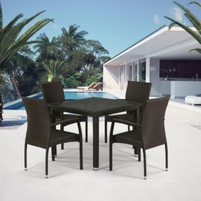 Комплект плетеной мебели T257A/YC379A-W53 Brown (4+1) + подушки на стульях в Сургуте - surgut.mebel-74.com | фото