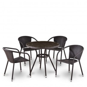 Комплект плетеной мебели T282ANT/Y137C-W53 Brown (4+1) в Сургуте - surgut.mebel-74.com | фото