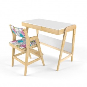 Комплект растущий стол и стул с чехлом 38 попугаев «Вуди» (Белый, Без покрытия, Мечта) в Сургуте - surgut.mebel-74.com | фото