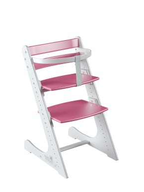 Комплект растущий стул и жесткий ограничитель Конёк Горбунёк Комфорт  (Бело-розовый) в Сургуте - surgut.mebel-74.com | фото