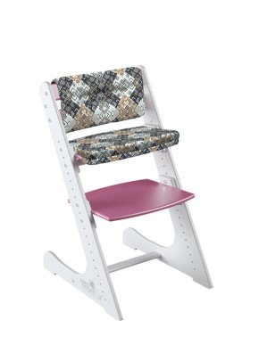 Комплект растущий стул и подушки Конёк Горбунёк Комфорт  (Бело-розовый, Лабиринт) в Сургуте - surgut.mebel-74.com | фото