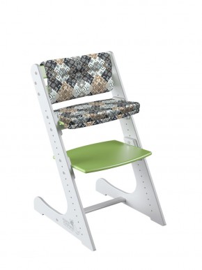 Комплект растущий стул и подушки Конёк Горбунёк Комфорт  (Бело-зеленый, Лабиринт) в Сургуте - surgut.mebel-74.com | фото