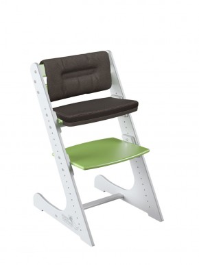 Комплект растущий стул и подушки Конёк Горбунёк Комфорт  (Бело-зеленый, Шоколад) в Сургуте - surgut.mebel-74.com | фото