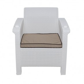 Комплект уличной мебели Yalta Premium Terrace Triple Set (Ялта) белый (+подушки под спину) в Сургуте - surgut.mebel-74.com | фото