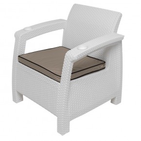 Комплект уличной мебели Yalta Premium Terrace Triple Set (Ялта) белый (+подушки под спину) в Сургуте - surgut.mebel-74.com | фото