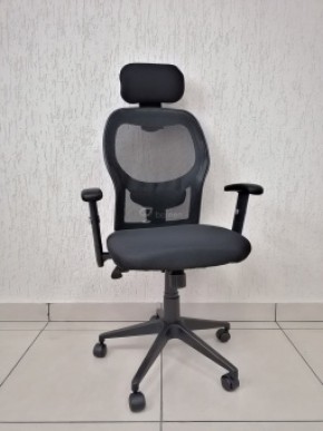 Кресло Barneo K-128 для персонала (черная ткань черная сетка) в Сургуте - surgut.mebel-74.com | фото