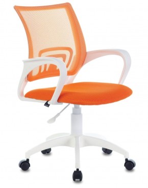 Кресло BRABIX "Fly MG-396W", пластик белый, сетка, оранжевое, 532401, MG-396W_532401 в Сургуте - surgut.mebel-74.com | фото