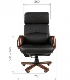 Кресло для руководителя CHAIRMAN 417 (Натуральная кожа) Черное в Сургуте - surgut.mebel-74.com | фото