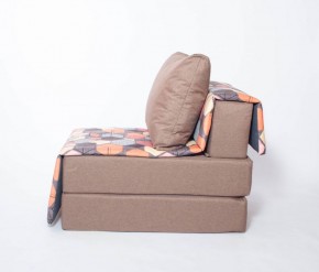 Кресло-кровать бескаркасное Харви (коричневый-геометрия браун) в Сургуте - surgut.mebel-74.com | фото