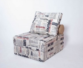 Кресло-кровать-пуф бескаркасное Прайм (Газета) в Сургуте - surgut.mebel-74.com | фото