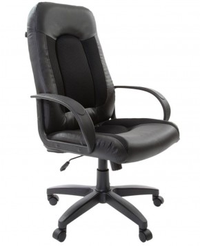 Кресло офисное BRABIX "Strike EX-525" (экокожа черная, ткань черная) 531381 в Сургуте - surgut.mebel-74.com | фото