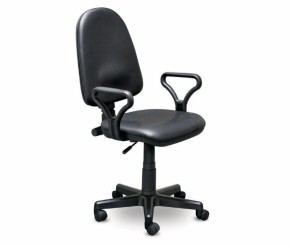 Кресло офисное Престиж+ (черный кожзам PV-1) г/п 140/ПВМ/ гольф в Сургуте - surgut.mebel-74.com | фото