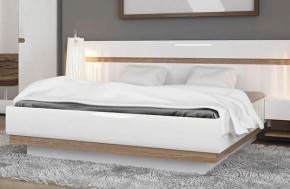 Кровать 140/TYP 91-01 с подъемником, LINATE ,цвет белый/сонома трюфель в Сургуте - surgut.mebel-74.com | фото