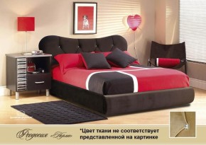 Кровать 1400 Феодосия со стразами в к/з "Классик 307 коричневый" серия Норма (+основание на опорах) в Сургуте - surgut.mebel-74.com | фото