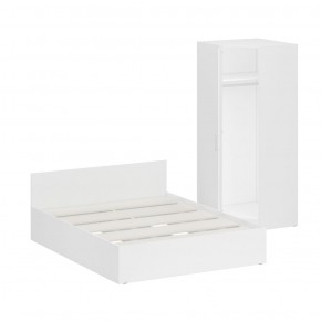 Кровать 1600 + Шкаф угловой Стандарт, цвет белый, ШхГхВ 163,5х203,5х70 + 81,2х81,2х200см., сп.м. 1600х2000 мм., без матраса, основание есть в Сургуте - surgut.mebel-74.com | фото