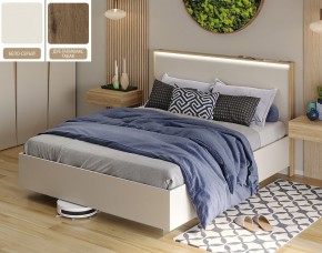 Кровать (Бело-серый U775 ST9/Дуб Галифакс Табак) 1400 в Сургуте - surgut.mebel-74.com | фото