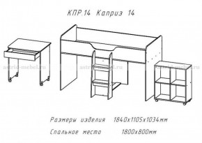 КАПРИЗ-14 Кровать 800 двухъярусная без рисунка в Сургуте - surgut.mebel-74.com | фото