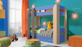 Кровать детская 2-х ярусная Юниор-6 с ящиком ЛДСП (800*1900) в Сургуте - surgut.mebel-74.com | фото