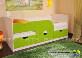 Кровать детская Минима Лего 1.86 (лиловый сад/дуб атланта) в Сургуте - surgut.mebel-74.com | фото