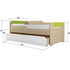 Кровать двухуровневая + подлокотники Стиль № 900.1 NEW (туя светлая/лайм) в Сургуте - surgut.mebel-74.com | фото