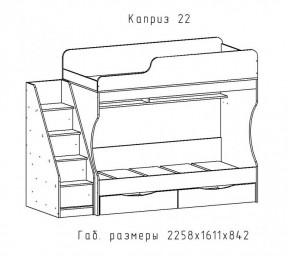 КАПРИЗ-22 Кровать двухъярусная 800 настил ЛДСП в Сургуте - surgut.mebel-74.com | фото