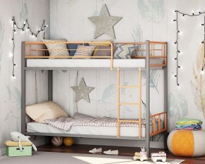 Кровать двухъярусная "Севилья-2.01 комбо" Серый/Оранжевый в Сургуте - surgut.mebel-74.com | фото