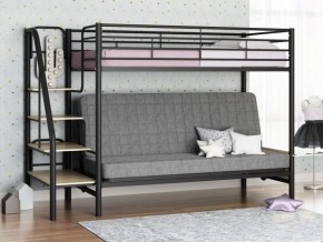 Кровать двухъярусная с диваном "Мадлен-3" (Черный/Серый) в Сургуте - surgut.mebel-74.com | фото