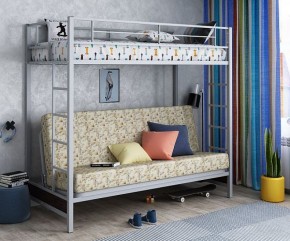 Кровать двухъярусная с диваном "Мадлен" (Серый/Фиолетовый) в Сургуте - surgut.mebel-74.com | фото