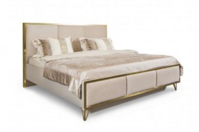 Кровать Lara 1800 с мягким изголовьем + основание (бежевый глянец) в Сургуте - surgut.mebel-74.com | фото