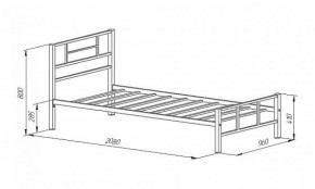 Кровать металлическая "Кадис 900х1900" Белый в Сургуте - surgut.mebel-74.com | фото