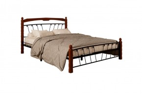 Кровать "Муза 1" КМД10  Черная (1400*2000) (ножки-махагон) с коваными изделиями в Сургуте - surgut.mebel-74.com | фото