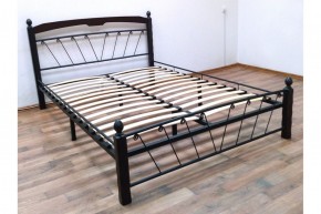 Кровать "Муза 1" КМД10  Черная (1400*2000) (ножки-шоколад) с коваными изделиями в Сургуте - surgut.mebel-74.com | фото