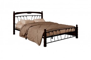Кровать "Муза 1" КМД10  Черная (1600*2000) (ножки-шоколад) с коваными изделиями в Сургуте - surgut.mebel-74.com | фото